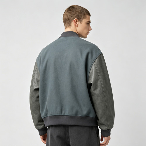 Custom Baseball Jacket 70P 30PU Patch Spliced
