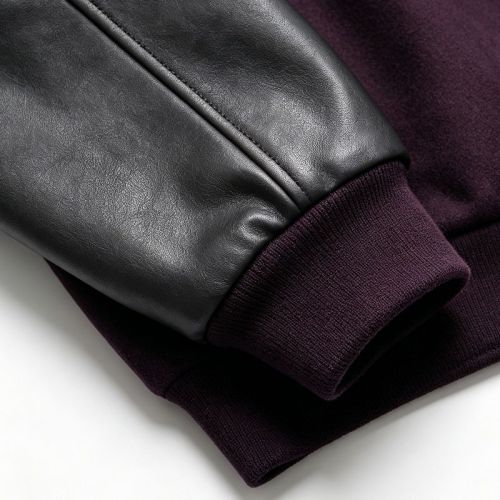 Custom Baseball Jacket 70P 30PU Towel Patch Spliced