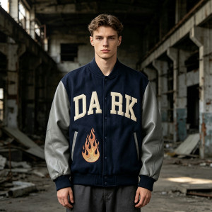 Custom Baseball Jacket 70P 30PU Patch Spliced