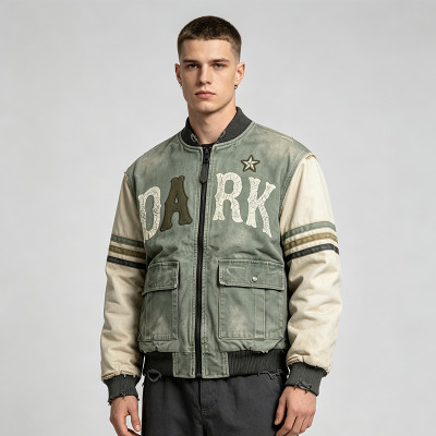 Custom Baseball Jacket 98C 2S Screen Patch Spray