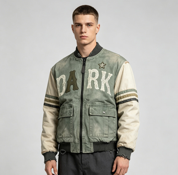 Custom Baseball Jacket 98C 2S Screen Patch Spray