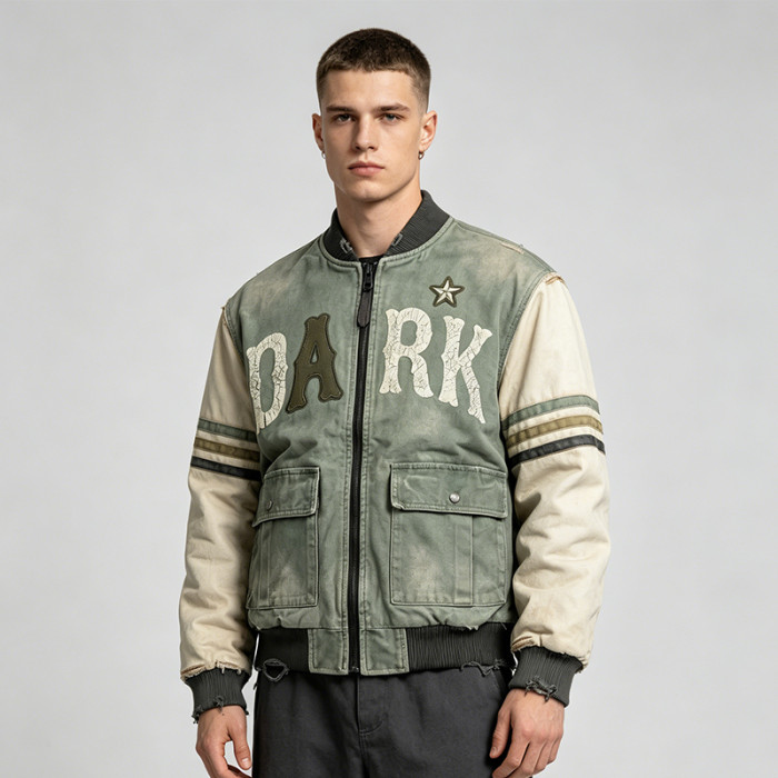 Custom Baseball Jacket 98C 2S Screen Patch Spray