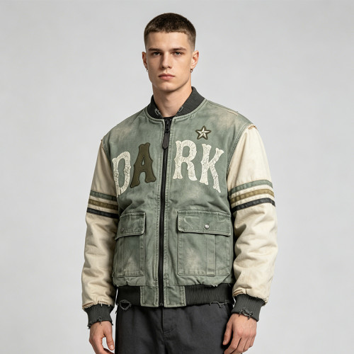 Custom Baseball Jacket 98C 2S Screen Patch Spray