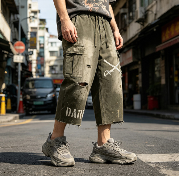 Custom Vintage Cargo Pants 714-05 — 95% Cotton 5% Polyester