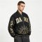 Washed Applique Screen Print Patchwork Varsity Jacket | PU Sleeve Color Block Crackle Gold Letter | OEM Streetwear