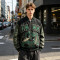 Washed Applique Patchwork Dragon Screen Print Varsity Jacket | Cotton Blend Zip Baseball Jacket | Custom Streetwear