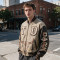 Patchwork Screen Print Western Cow Skull Cactus Jacket | Washed Towel Embroidery Applique | OEM Streetwear
