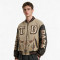 Patchwork Screen Print Western Cow Skull Cactus Jacket | Washed Towel Embroidery Applique | OEM Streetwear