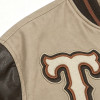 Patchwork Screen Print Western Cow Skull Cactus Jacket | Washed Towel Embroidery Applique | OEM Streetwear