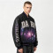Washed Towel Embroidery Applique DTG Print Patchwork Galaxy Varsity Jacket | Cotton Blend Zip Baseball Jacket | Clothing Manufacturer