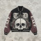 Applique Washed Patchwork Towel Embroidery Varsity Jacket | Screen Print Gothic Vintage Streetwear | OEM Streetwear