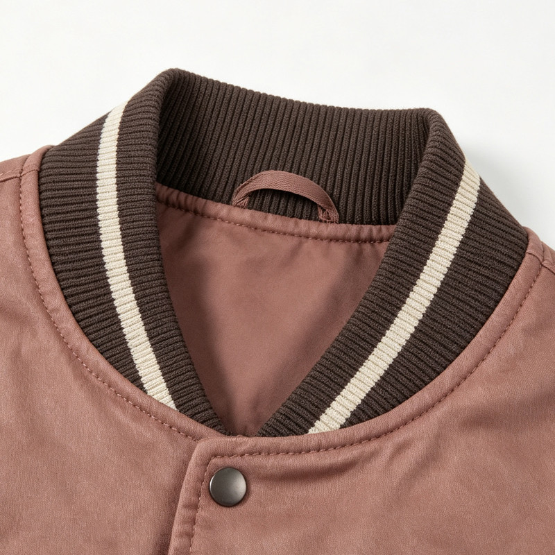 Washed Towel Embroidery Applique Screen Print Patchwork Varsity Jacket