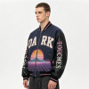 DTG Screen Print Washed towel embroidery Applique Patchwork Varsity Jacket | Tech Vintage Street Outerwear | Custom Streetwear