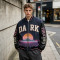 DTG Screen Print Washed towel embroidery Applique Patchwork Varsity Jacket | Tech Vintage Street Outerwear | Custom Streetwear