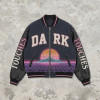 DTG Screen Print Washed towel embroidery Applique Patchwork Varsity Jacket | Tech Vintage Street Outerwear | Custom Streetwear