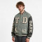 Washed Patchwork towel embroidery applique Varsity Jacket | Screen print TD Moon Letter Vintage Baseball Jacket | Clothing Manufacturer