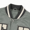 Washed Patchwork towel embroidery applique Varsity Jacket | Screen print TD Moon Letter Vintage Baseball Jacket | Clothing Manufacturer