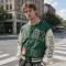 Patchwork Towel Embroidery Applique Screen Print Varsity Jacket | Fire Logo Snap Button Vintage Baseball Jacket | OEM Streetwear