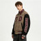Patchwork Towel Embroidery Applique Jacket | Vintage Plaid Leather Collar Varsity Jacket | OEM Streetwear