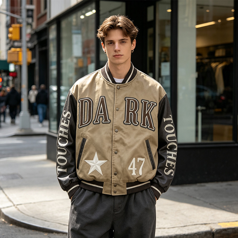 Towel Embroidery Applique Screen Print Washed Jacket