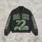 Distressed Washed Patchwork Screen Print Applique Jacket | Vintage Snake Varsity Jacket | Clothing Manufacturer