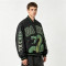 Distressed Washed Patchwork Screen Print Applique Jacket | Vintage Snake Varsity Jacket | Clothing Manufacturer