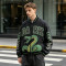 Distressed Washed Patchwork Screen Print Applique Jacket | Vintage Snake Varsity Jacket | Clothing Manufacturer