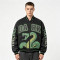 Distressed Washed Patchwork Screen Print Applique Jacket | Vintage Snake Varsity Jacket | Clothing Manufacturer