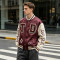 Towel Embroidery Applique Embroidery Screen Print Jacket | Burgundy Satin Vintage Varsity Jacket | OEM Streetwear