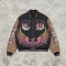 Distressed Washed Patchwork Applique Screen Print Jacket | Vintage Eagle Varsity Jacket | Custom Streetwear