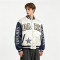 Screen Print Patchwork Towel Embroidery Applique Jacket | Vintage Star Letter Varsity Jacket | Custom Streetwear