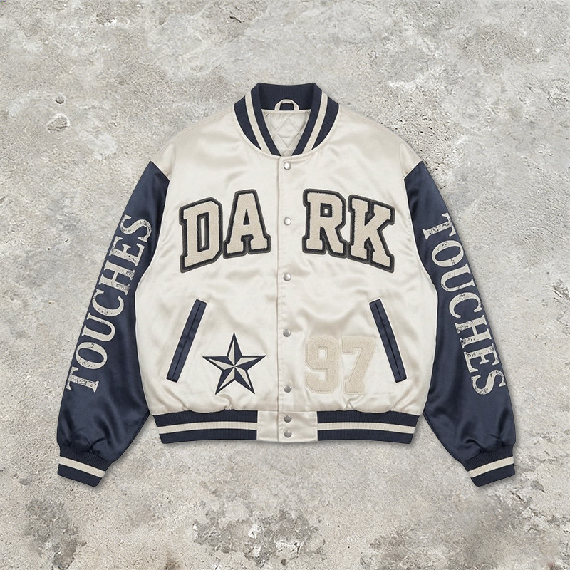 Screen Print Patchwork Towel Embroidery Applique Jacket