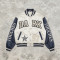 Screen Print Patchwork Towel Embroidery Applique Jacket | Vintage Star Letter Varsity Jacket | Custom Streetwear