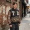 Washed Patchwork Towel Embroidery Applique Screen Print Jacket | PU Sleeve Tiger Stripe Retro Baseball Jacket | Streetwear Manufacturer