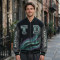 Applique DTG Screen Print Washed Vintage Jacket | Color Block Splicing Street Coat | Custom Streetwear