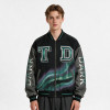 Applique DTG Screen Print Washed Vintage Jacket | Color Block Splicing Street Coat | Custom Streetwear