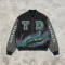 Applique DTG Screen Print Washed Vintage Jacket | Color Block Splicing Street Coat | Custom Streetwear