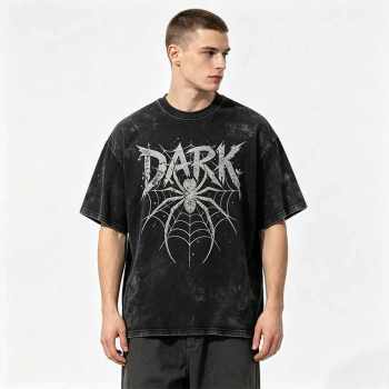Custom 100% Cotton Vintage Streetwear T-Shirt — Garment Washed with Screen Print