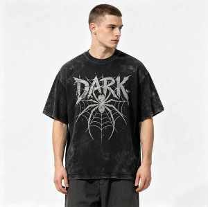 Custom 100% Cotton Vintage Streetwear T-Shirt — Garment Washed with Screen Print