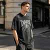 Custom 100% Cotton Vintage Streetwear T-Shirt — Garment Washed with Screen Print