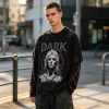 Custom 100% Cotton Vintage Streetwear T-Shirt — Washed with Splicing & Screen Print