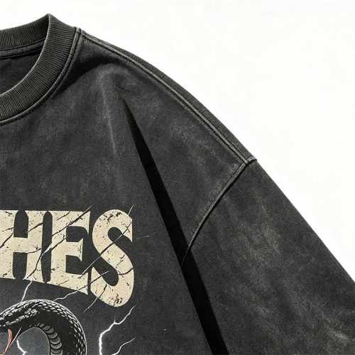 Custom 100% Cotton Vintage Streetwear T-Shirt — Washed with Screen & Digital Print