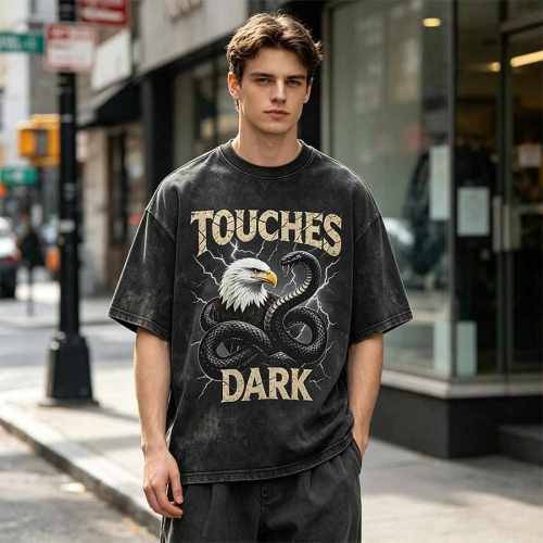 Custom 100% Cotton Vintage Streetwear T-Shirt — Washed with Screen & Digital Print