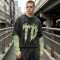 Custom 100% Cotton Vintage Streetwear T-Shirt — Washed with Splicing & Screen Print