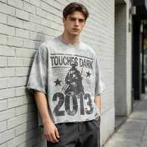 Custom 100% Cotton Vintage Streetwear T-Shirt — Washed with Digital Print