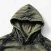 Custom 100% Cotton 380GSM Distressed Vintage Streetwear Hoodie — Spray Dye & Ripped Details