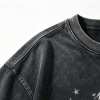 Custom 95% Cotton 5% Spandex Vintage Streetwear T-Shirt — Washed with Screen Print & Silver Foil