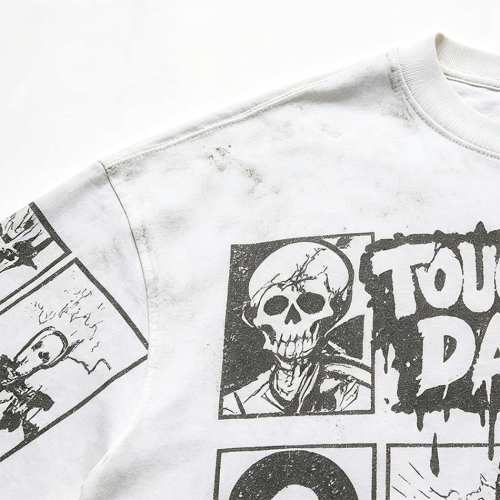Custom 95% Cotton 5% Spandex Vintage Streetwear T-Shirt — Garment Washed with Screen Print
