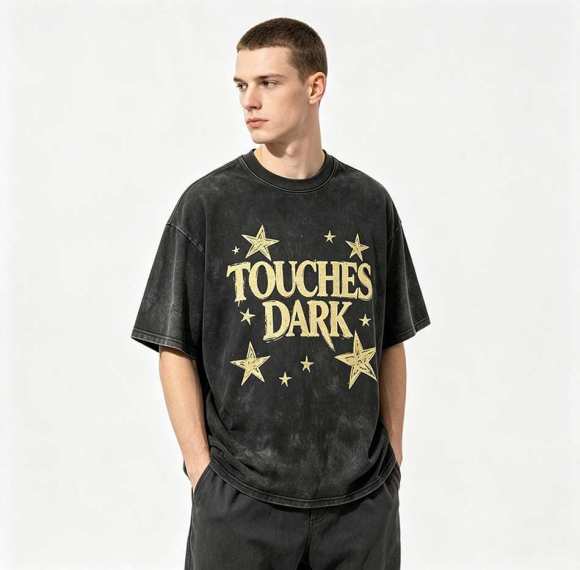 Custom 95% Cotton 5% Spandex Vintage Streetwear T-Shirt — Garment Washed with Screen Print