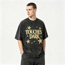 Custom 95% Cotton 5% Spandex Vintage Streetwear T-Shirt — Garment Washed with Screen Print